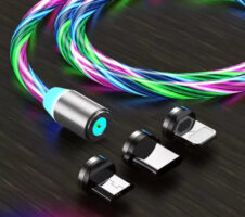 Magnetic Charging Cable Fast Charging Cable with Flowing LED Light