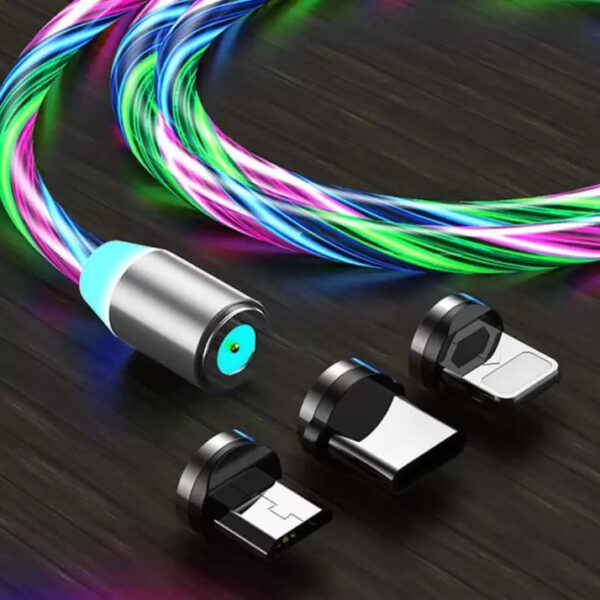 Magnetic Charging Cable Fast Charging Cable with Flowing LED Light