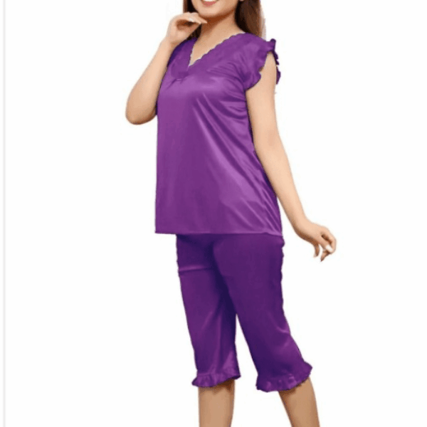 Women Night Suit (Purple, S)