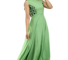 Women Solid Green Maxi Dress