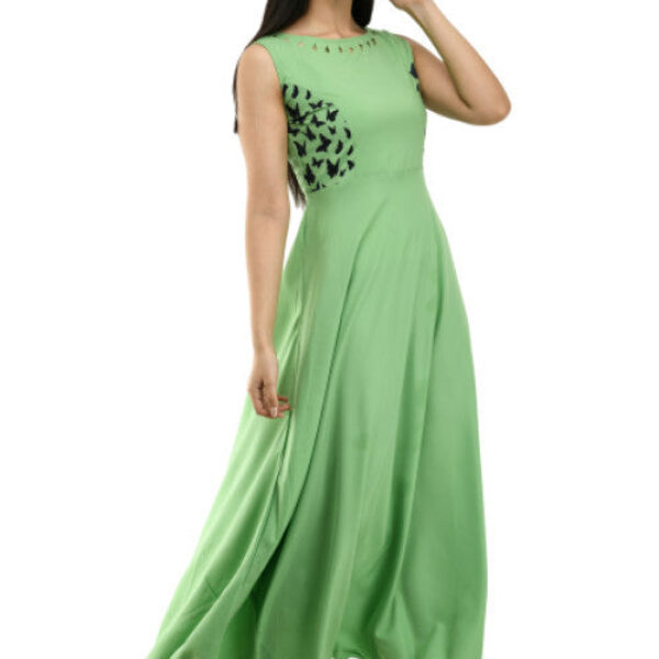 Women Solid Green Maxi Dress