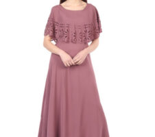 Women Solid Light Brown Maxi Dress