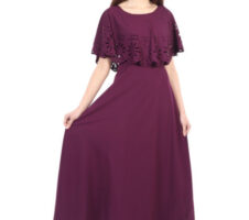 Women Solid Maroon Maxi Dress