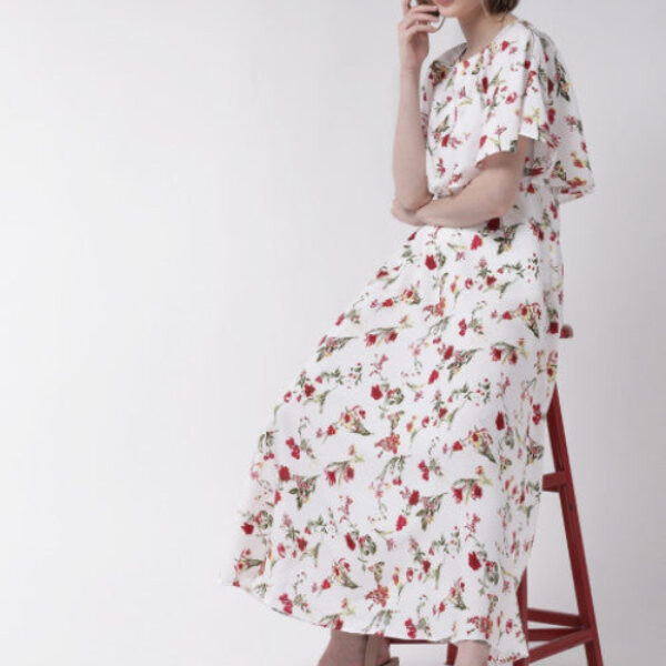 Women White Cape Sleeve Maxi Dress