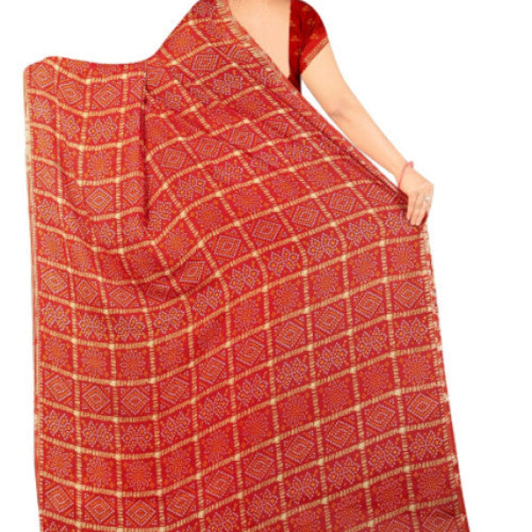 Women's Georgette Designer Bandhani Saree