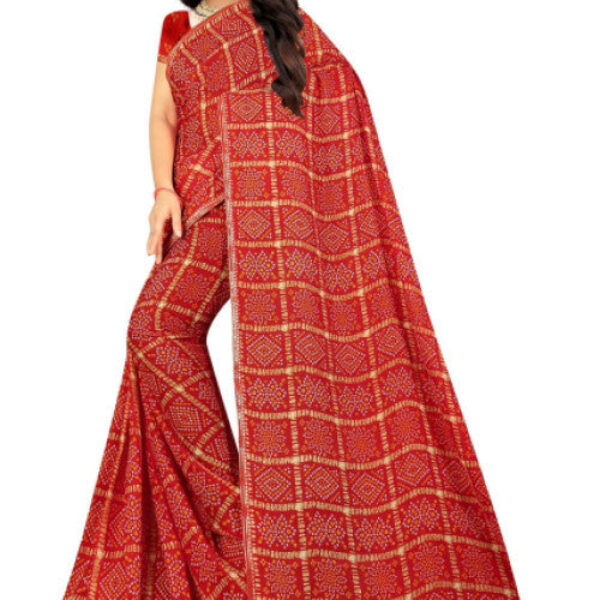 Women's Georgette Designer Bandhani Saree