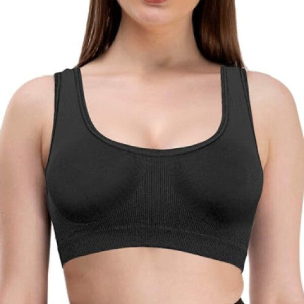 Women's Nylon & Cotton Non Padded Non-Wired Sports Bra Combo of 3