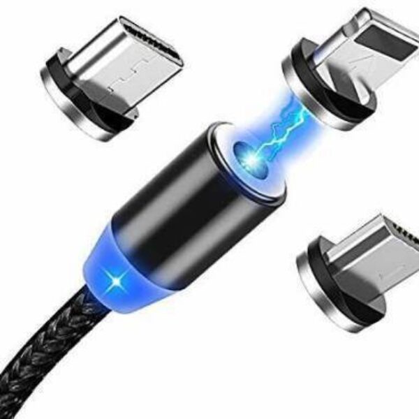 3 IN 1 MAGNETIC DATA CABLE 360 Degree Rotate 1.1 m Magnetic Charging Cable